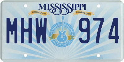 MS license plate MHW974