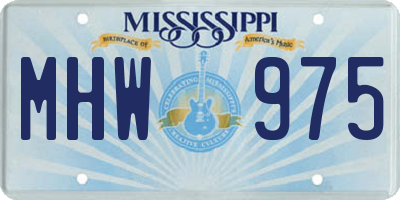 MS license plate MHW975