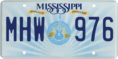 MS license plate MHW976