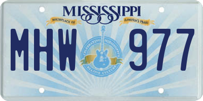 MS license plate MHW977