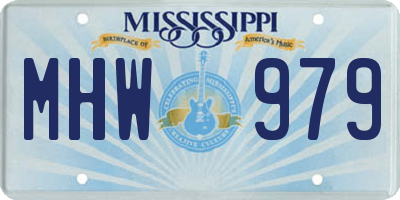 MS license plate MHW979