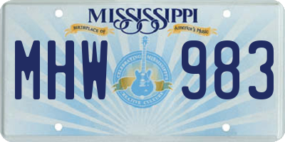 MS license plate MHW983