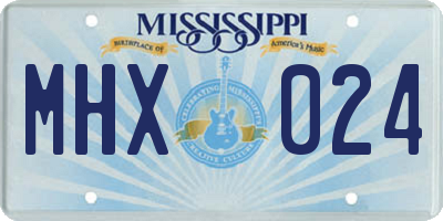 MS license plate MHX024