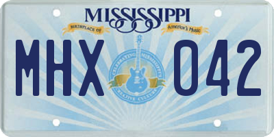 MS license plate MHX042