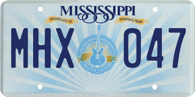MS license plate MHX047