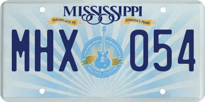 MS license plate MHX054