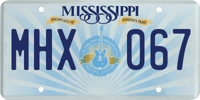MS license plate MHX067