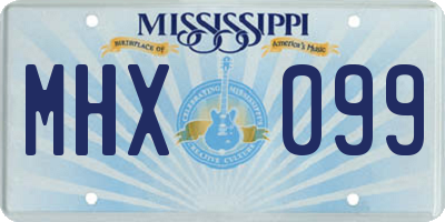 MS license plate MHX099