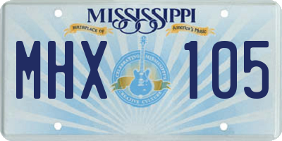 MS license plate MHX105