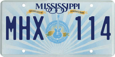 MS license plate MHX114