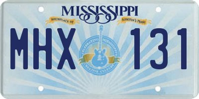 MS license plate MHX131