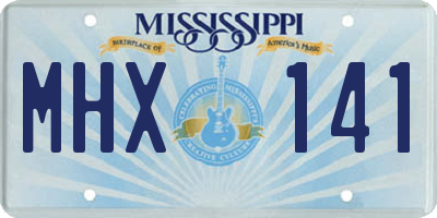 MS license plate MHX141
