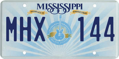 MS license plate MHX144
