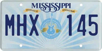 MS license plate MHX145