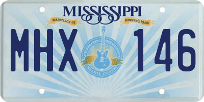 MS license plate MHX146