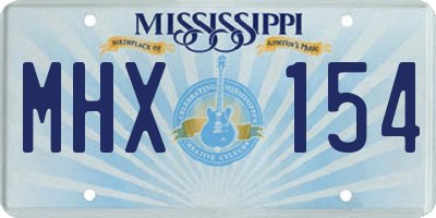 MS license plate MHX154