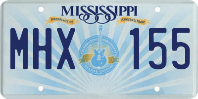 MS license plate MHX155