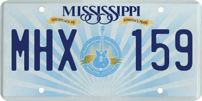 MS license plate MHX159