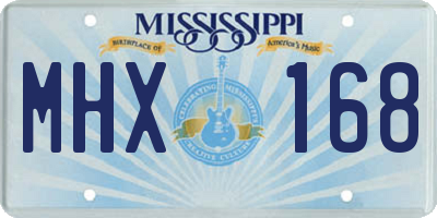 MS license plate MHX168