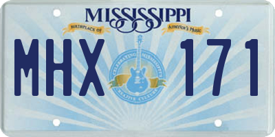 MS license plate MHX171
