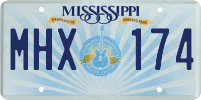 MS license plate MHX174