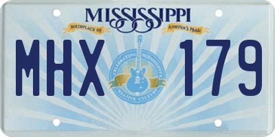 MS license plate MHX179