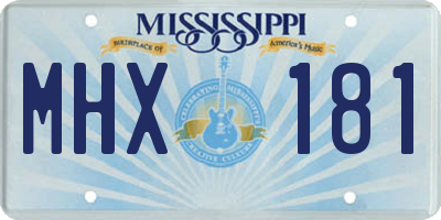 MS license plate MHX181