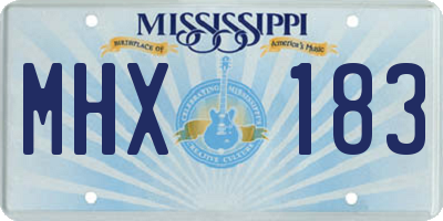 MS license plate MHX183