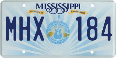MS license plate MHX184