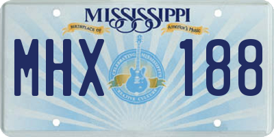 MS license plate MHX188