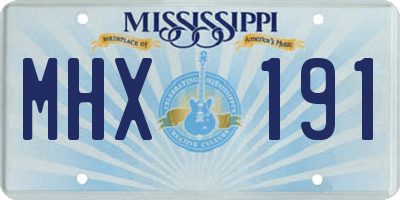 MS license plate MHX191