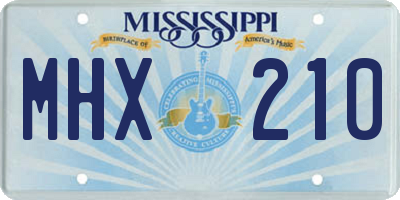 MS license plate MHX210