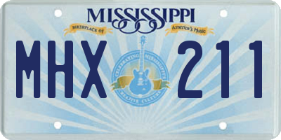 MS license plate MHX211