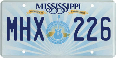 MS license plate MHX226