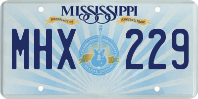 MS license plate MHX229
