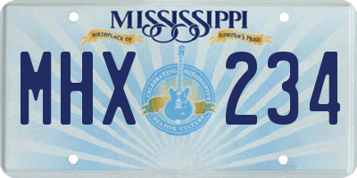 MS license plate MHX234