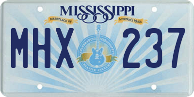 MS license plate MHX237