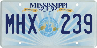 MS license plate MHX239