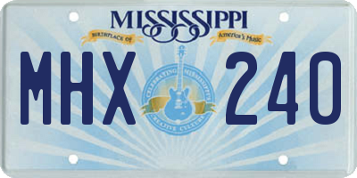 MS license plate MHX240