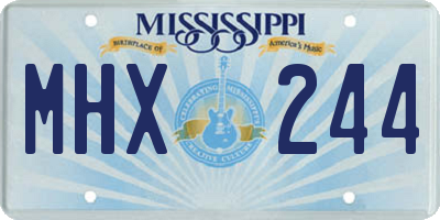 MS license plate MHX244