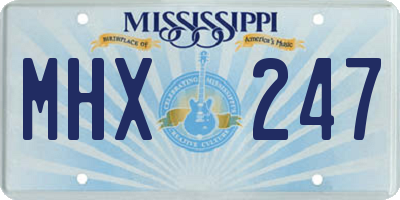 MS license plate MHX247