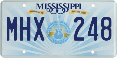 MS license plate MHX248