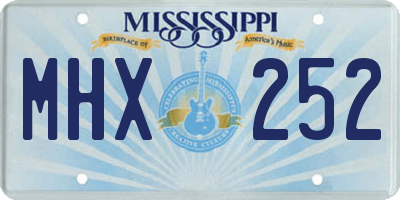 MS license plate MHX252