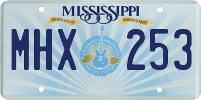 MS license plate MHX253