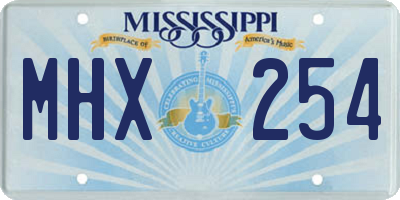 MS license plate MHX254