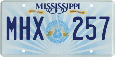 MS license plate MHX257