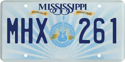 MS license plate MHX261