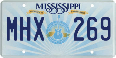 MS license plate MHX269