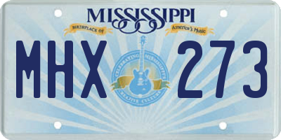 MS license plate MHX273