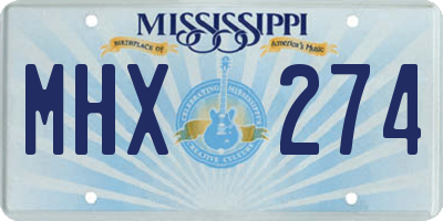 MS license plate MHX274